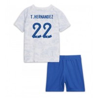 Ranska Theo Hernandez #22 Vieras Peliasu Lasten MM-kisat 2022 Lyhythihainen (+ Lyhyet housut)